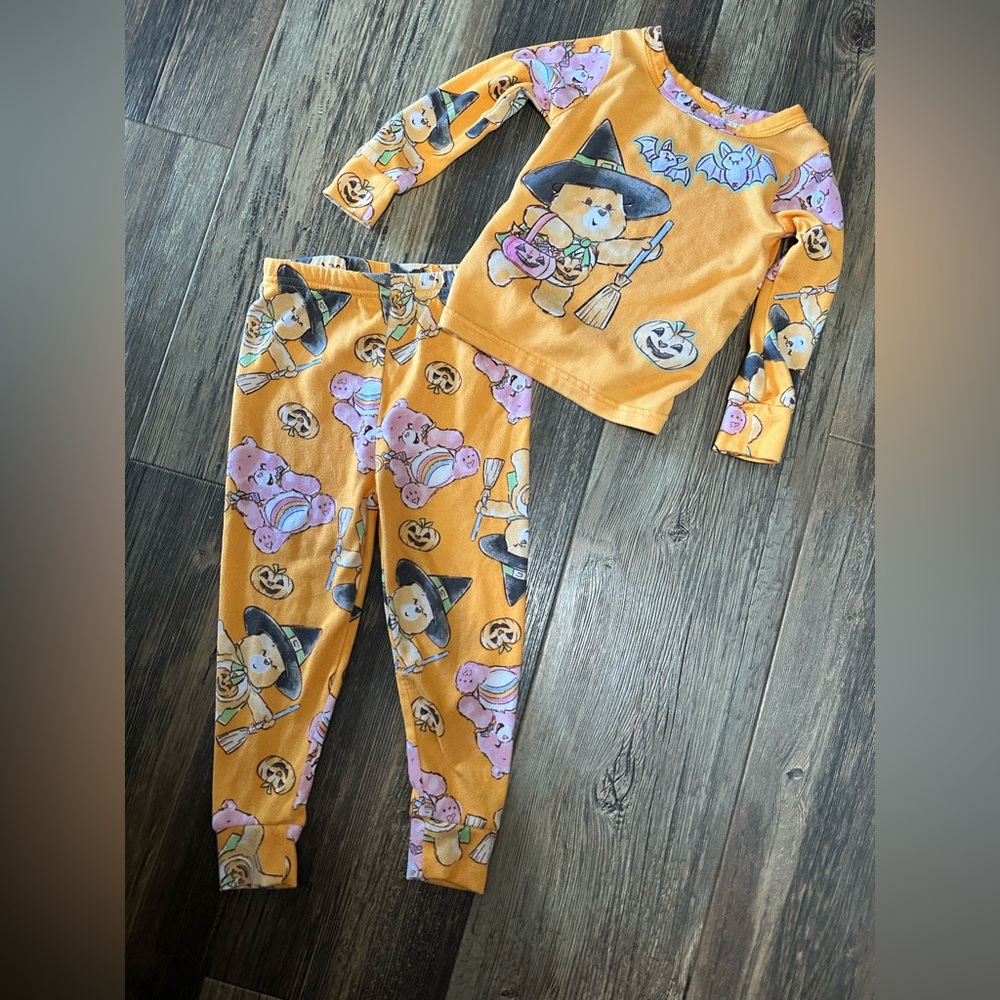 Care Bears Halloween soft pajama set toddler girls 3T pumpkin